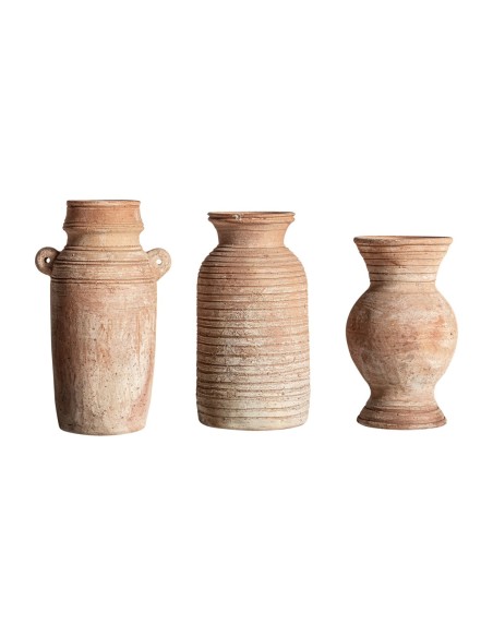 Florero decorativo J3 de Vical Home – Jarrón clásico de terracota marrón claro disponible en 3 tamaños