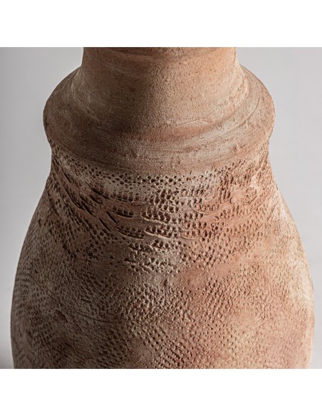 Jarrón decorativo de terracota marrón claro de Vical Home – Jarrón natural de estilo mediterráneo 37 cm