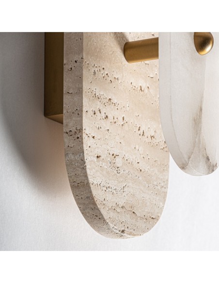 Aplique Tina VICAL Home en Travertino y Alabastro – Diseño Art Déco Dorado