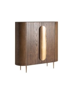 Armario Treignac en Roble Teñido y Acero Dorado Mate 2