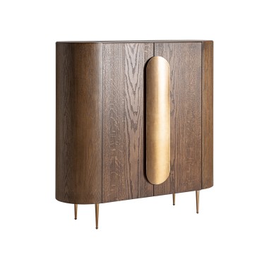 Armario Treignac en Roble Teñido y Acero Dorado...