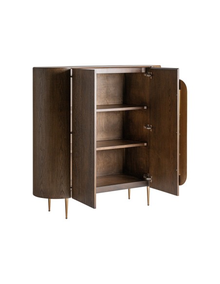 Armario Treignac en Roble Teñido y Acero Dorado Mate