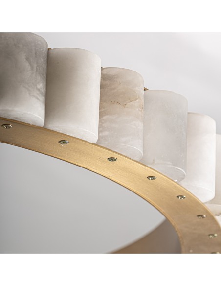 Lámpara de techo Aurea de Vical Home – Lámpara de alabastro blanco con estructura dorada 80 cm