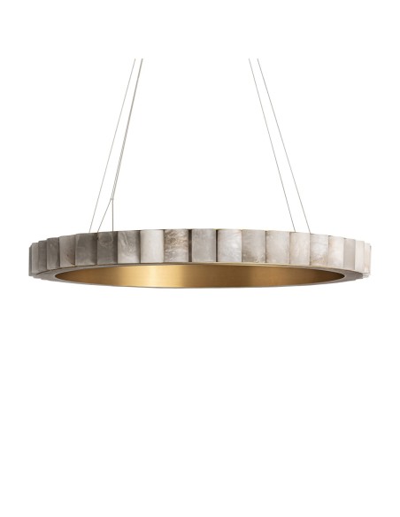 Lámpara de techo Aurea de Vical Home – Lámpara de alabastro blanco con estructura dorada 80 cm