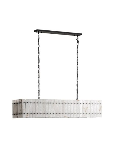 Lámpara colgante Art Decó de mármol blanco y...