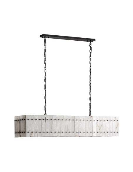 Lámpara colgante Art Decó de mármol blanco y hierro negro – VICAL HOME