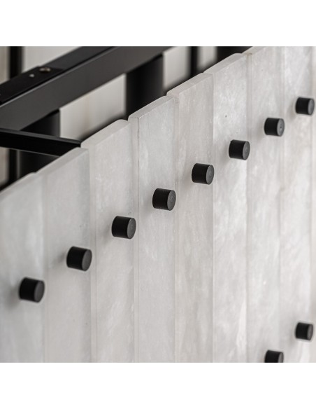 Lámpara colgante Art Decó de mármol blanco y hierro negro – VICAL HOME