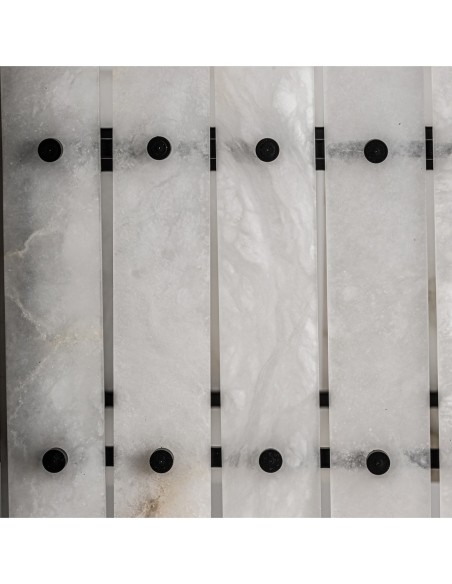 Lámpara colgante Art Decó de mármol blanco y hierro negro – VICAL HOME