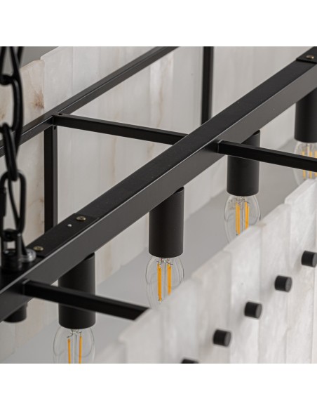 Lámpara colgante Art Decó de mármol blanco y hierro negro – VICAL HOME