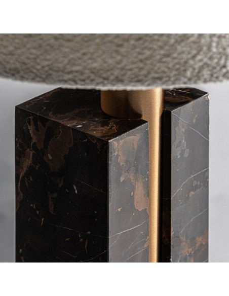 Lámpara de sobremesa Art Decó en mármol marrón y hierro dorado – VICAL HOME