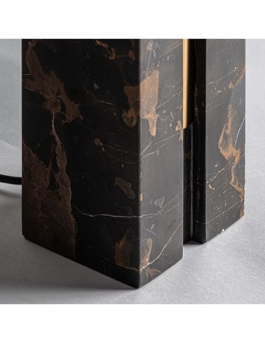 Lámpara de sobremesa Art Decó en mármol marrón...