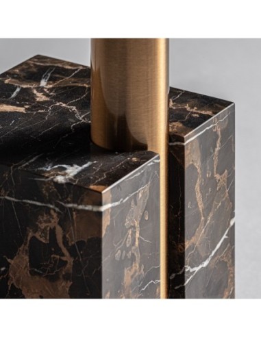 Lámpara de pie Art Decó en mármol negro y...