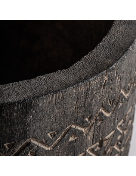 Jarrón Nantua de Vical Home – Jarrón alto en madera de palma marrón estilo contemporáneo natural 80 cm