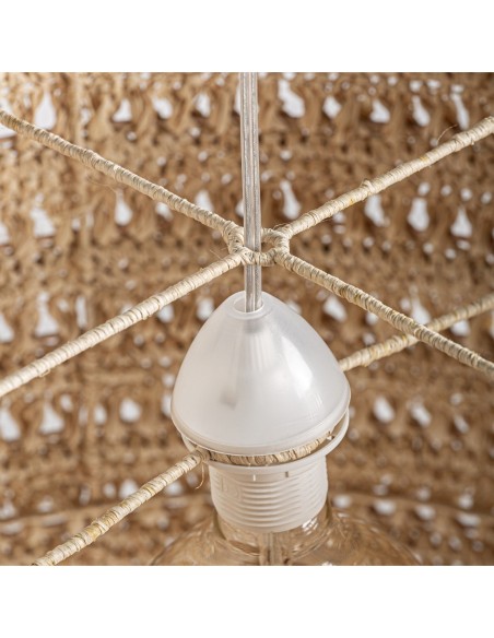Lámpara de colgar Meuzac de Vical Home – lámpara boho de fibra natural color crema