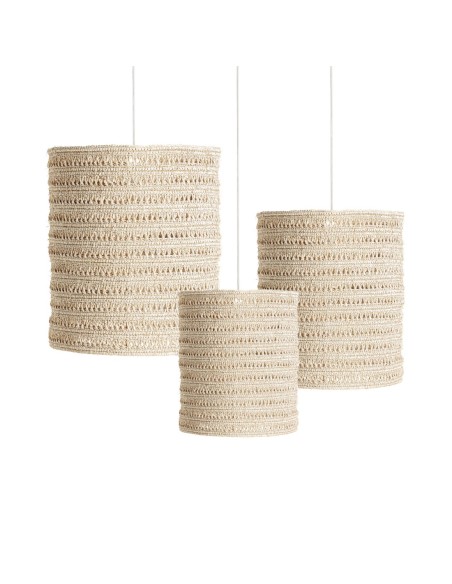Lámpara de colgar Meuzac de Vical Home – lámpara boho de fibra natural color crema