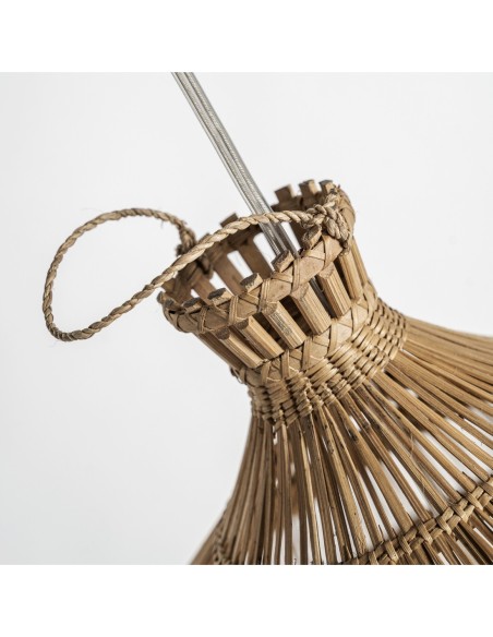 Lámpara colgante Koba de Vical Home – Lámpara boho de bambú marrón claro 64 cm