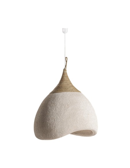 Lámpara de colgar Nyland de VICAL – lámpara escultórica de resina y yute 80 cm