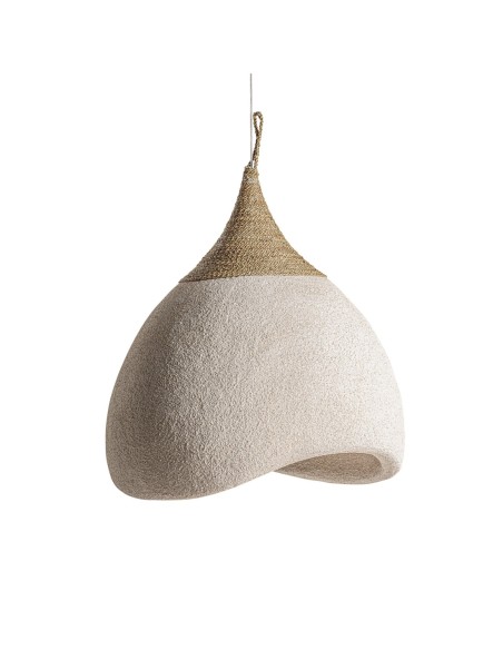 Lámpara de colgar Nyland de VICAL – lámpara escultórica de resina y yute 80 cm