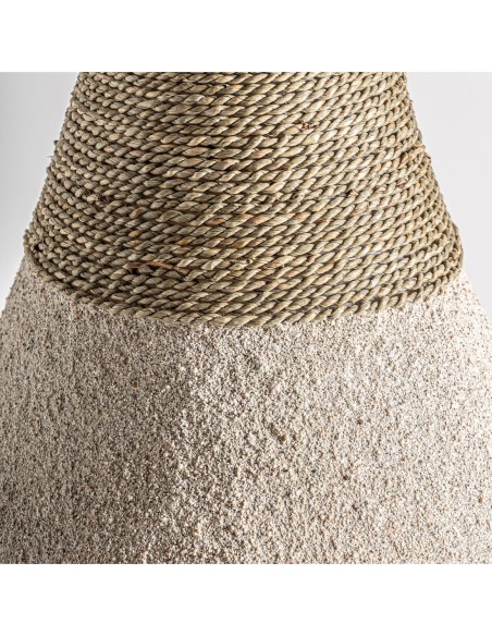 Lámpara de colgar Nyland de VICAL HOME – lámpara rústica de resina crema y yute 30 cm