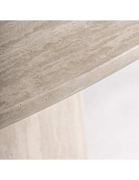 Consola Thiennes de Vical Home en Travertino Beige 160 cm – Diseño Art Déco Escultórico