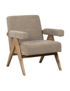 SILLÓN BEIGE TEJIDO-MADERA SALÓN 74 X 76 X 85 CM IXIA 2