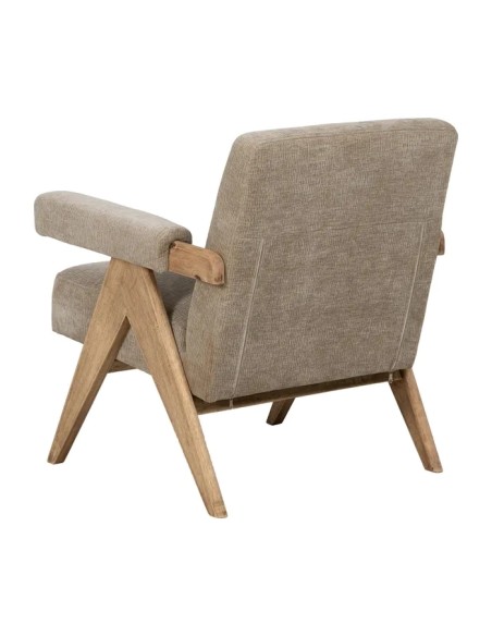 SILLÓN BEIGE TEJIDO-MADERA SALÓN 74 X 76 X 85 CM IXIA
