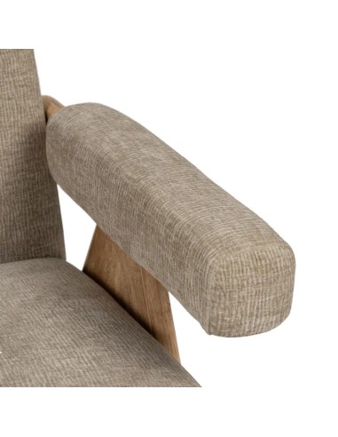 SILLÓN BEIGE TEJIDO-MADERA SALÓN 74 X 76 X 85...