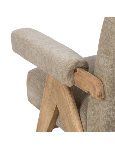 SILLÓN BEIGE TEJIDO-MADERA SALÓN 74 X 76 X 85...