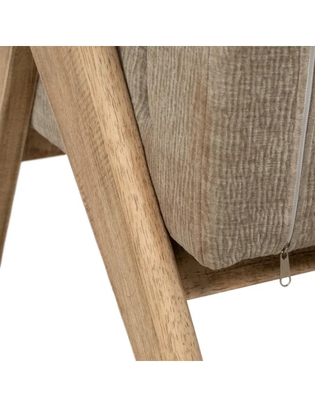 SILLÓN BEIGE TEJIDO-MADERA SALÓN 74 X 76 X 85 CM IXIA