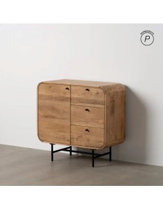 MUEBLE AUXILIAR NATURAL MADERA DE MANGO 80 X 40 X 80 CM IXIA