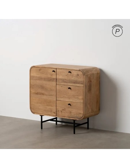 MUEBLE AUXILIAR NATURAL MADERA DE MANGO 80 X 40 X 80 CM IXIA