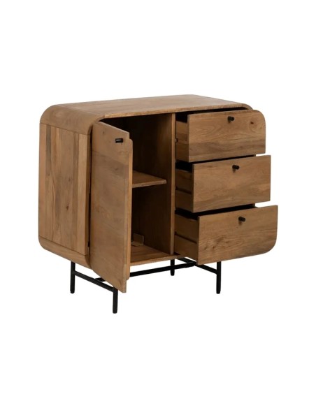 MUEBLE AUXILIAR NATURAL MADERA DE MANGO 80 X 40 X 80 CM IXIA
