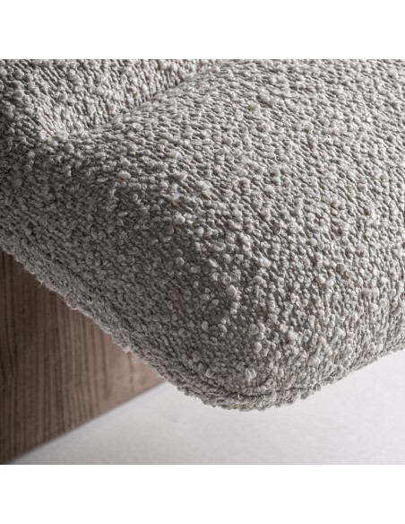 Chaise longue Contemporáneo Vical en Madera de Roble y Tapizado Jacquard Beige - VICAL HOME