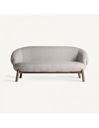 Sofá Contemporáneo Vical en Madera de Roble y Tapizado Jacquard Beige