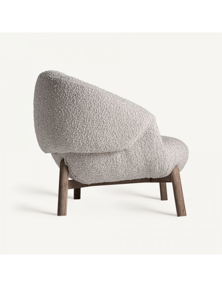 Sofá Contemporáneo Vical en Madera de Roble y Tapizado Jacquard Beige - VICAL HOME