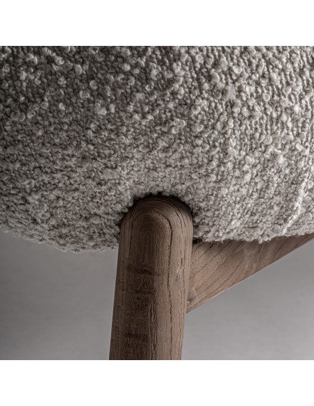 Sofá Contemporáneo Vical en Madera de Roble y Tapizado Jacquard Beige - VICAL HOME