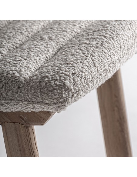 Silla Contemporánea Vical en Roble Claro y Tapizado Jacquard Beige - VICAL HOME
