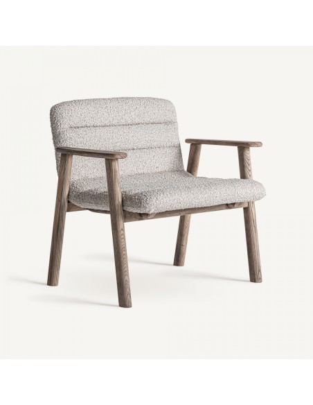 Silla Vical home de Estilo Contemporáneo en Roble Claro y Jacquard Beige