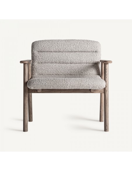 Silla Vical home de Estilo Contemporáneo en Roble Claro y Jacquard Beige