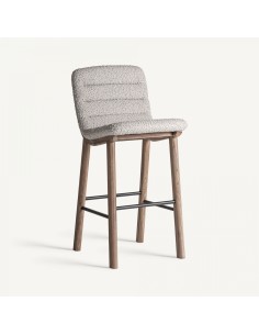 Taburete Contemporáneo Vical en Roble Claro y Tapizado...