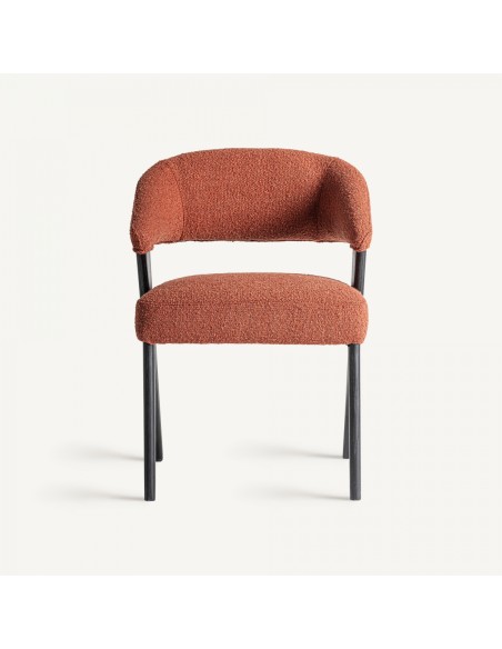 Silla Veney de Vical en Poliéster Rojo con Madera de Roble Negra y Caucho – Estilo Contemporáneo