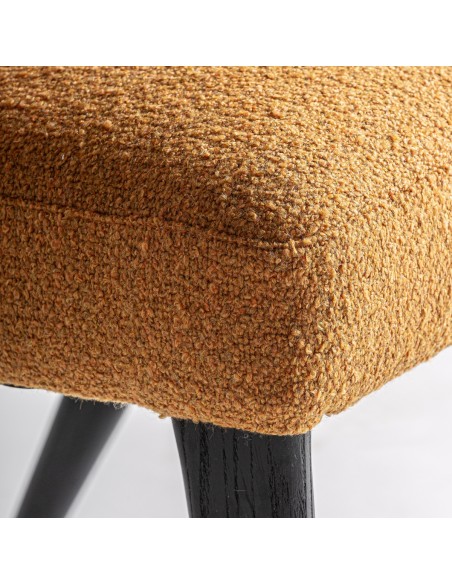 Silla Veney Vical home en Poliéster Mostaza con Roble Negro y Madera de Caucho – Estilo Contemporáneo