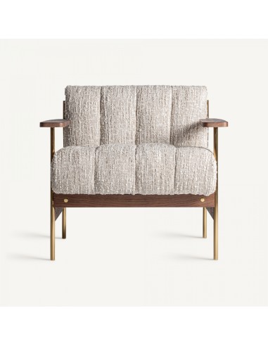 Sillón Habouey en Poliéster Verde con Madera de...