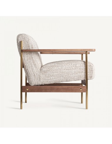 Sillón Habouey en Poliéster Verde con Madera de...