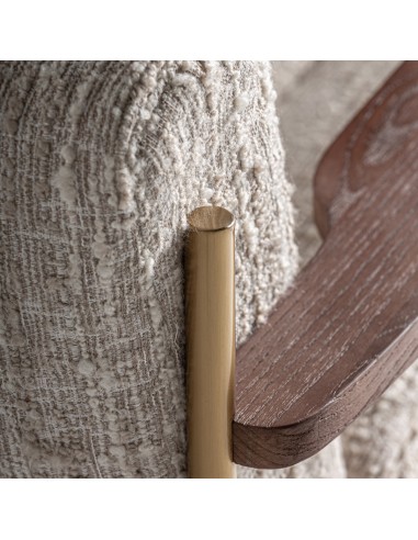 Sillón Habouey en Poliéster Verde con Madera de...