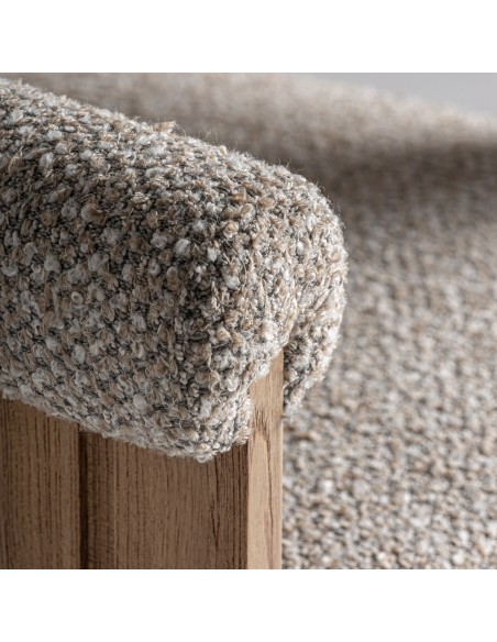 Silla Ustka Vical home en Poliéster Beige y Madera de Roble en Tonos Gris y Marrón Claro – Estilo Contemporáneo y Natural