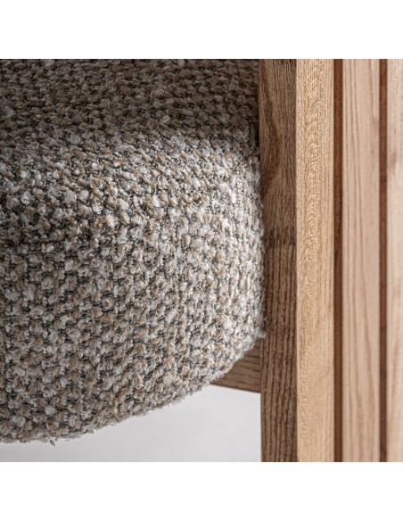 Silla Ustka Vical home en Poliéster Beige y Madera de Roble en Tonos Gris y Marrón Claro – Estilo Contemporáneo y Natural