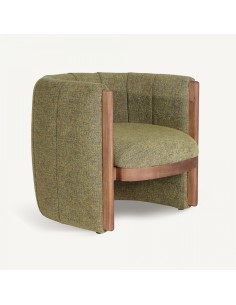 Sillón Vical en Madera de Pino Marrón con Tapizado...