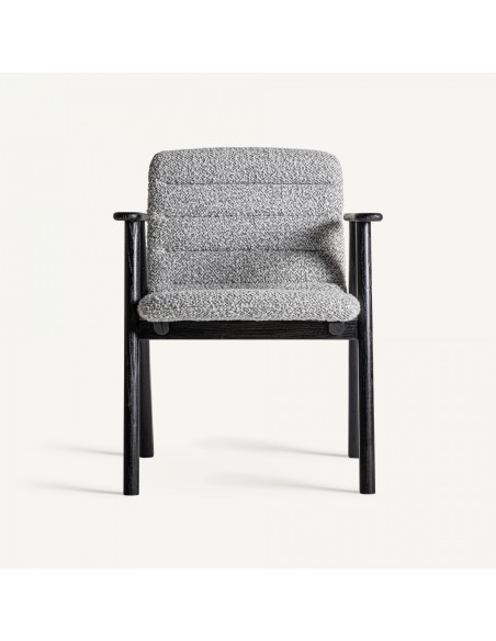Silla Vical home en Roble Negro y Tapizado Jacquard Gris – Estilo Contemporáneo