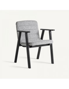Silla Vical home en Roble Negro y Tapizado Jacquard Gris... 2